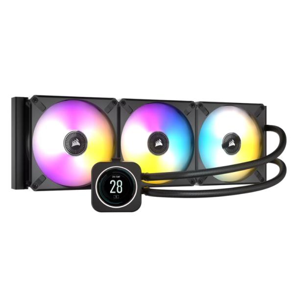 Enfriador Líquido Corsair iCUE H170i Elite LCD 420mm 3x140mm Pantalla LCD ARGB Negro