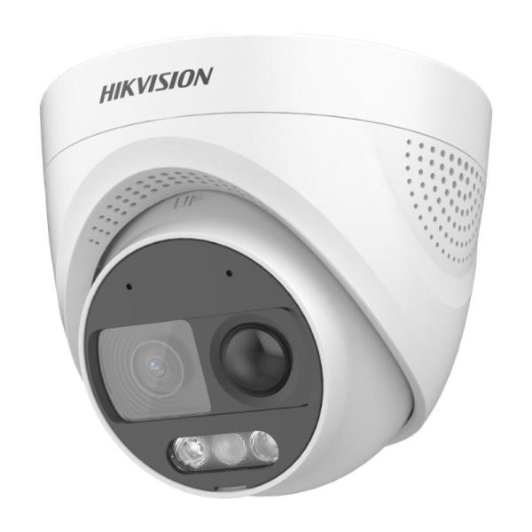 Cámara Analógica Turret Hikvision DS-2CE72DF3T-PIRXOS(2.8MM) 2 MP Colorvu PIR Siren Audio LUZ Blanca