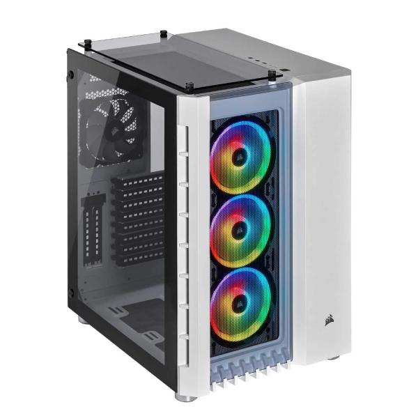 Gabinete para PC Corsair Crystal Series 680X Mid Tower Vidrio Templado 4 Ventiladores RGB Blanco