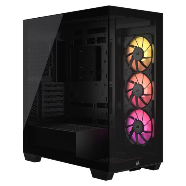 Gabinete para PC Corsair iCUE Link 3500X Mid Tower E-ATX Vidrio Templado 3 Ventiladores Negro