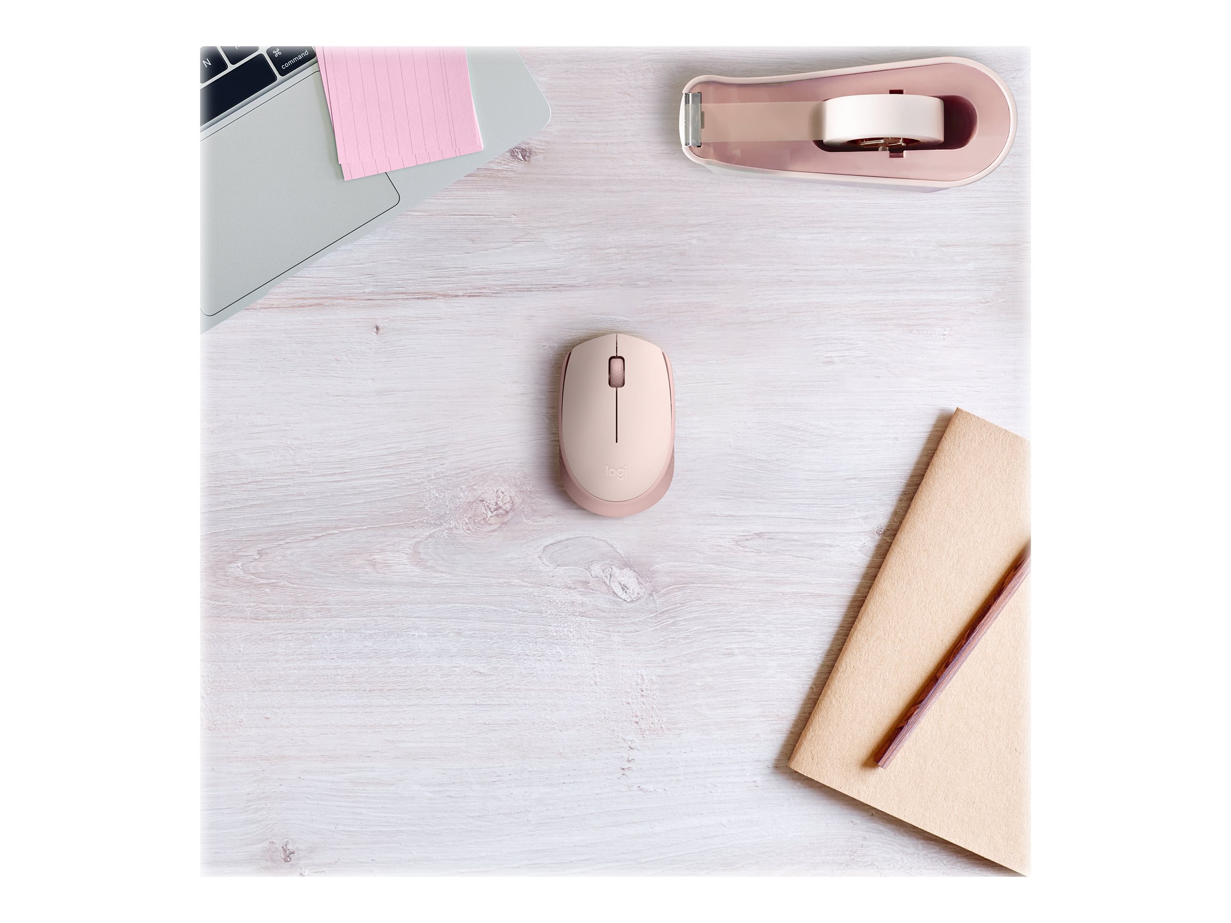 Logitech M170 Wireless Mouse, Ambidextrous, Rose - Ratón - diestro y zurdo - óptico - 3 botones - inalámbrico - 2.4 GHz - receptor inalámbrico USB - rosa