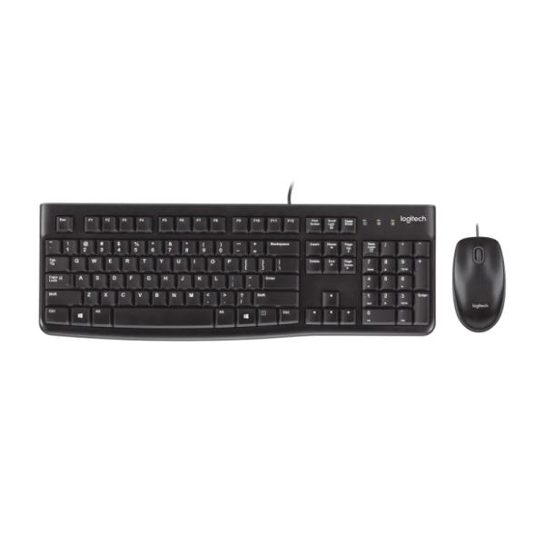 Combo Teclado y Mouse Logitech MK120 Alámbrico USB Inglés Negro