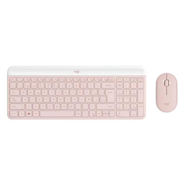 Combo Teclado y Mouse Logitech MK470 Slim Inalámbrico 2.4GHz Español Rosado