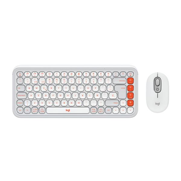 Combo Teclado y Mouse Logitech Pop Icon Bluetooth Español Blanco