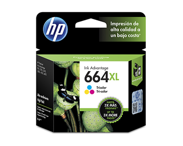 Tinta HP 664XL Cartucho Tricolor 330 Páginas