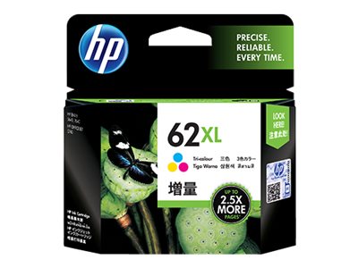 Tinta HP 62XL Cartucho Cian Magenta Amarillo 11.5ml 415 Páginas Alto Rendimiento
