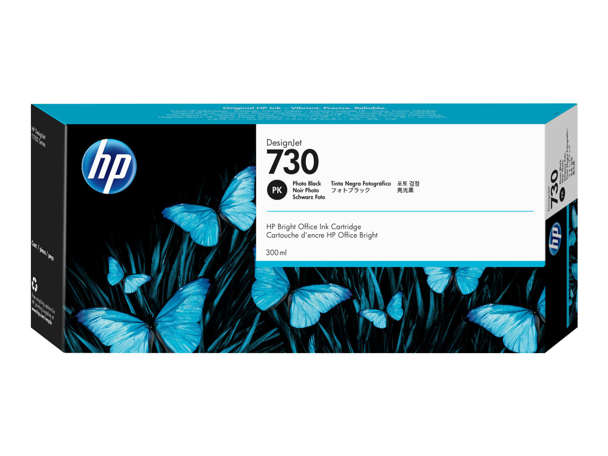 HP 730 - 300 ml - gran capacidad - Photo Negro - original - DesignJet - cartucho de tinta - para DesignJet SD Pro MFP, T1600, T1600dr, T1700, T1700dr, T1708, T1708dr, T2600, T2600dr