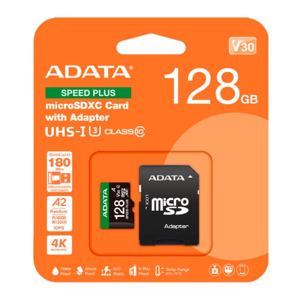 Tarjeta de Memoria ADATA Speed Plus microSD 128 GB 180MB/s UHS-I U3