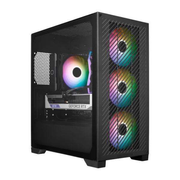 Gabinete para PC Cooler Master Elite 301 Mini Tower Vidrio Templado 3 Ventiladores ARGB Negro