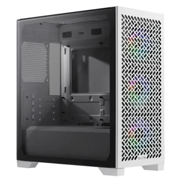 Gabinete para PC Cooler Master Elite 302 Mini Tower Vidrio Templado 3 Ventiladores ARGB Blanco