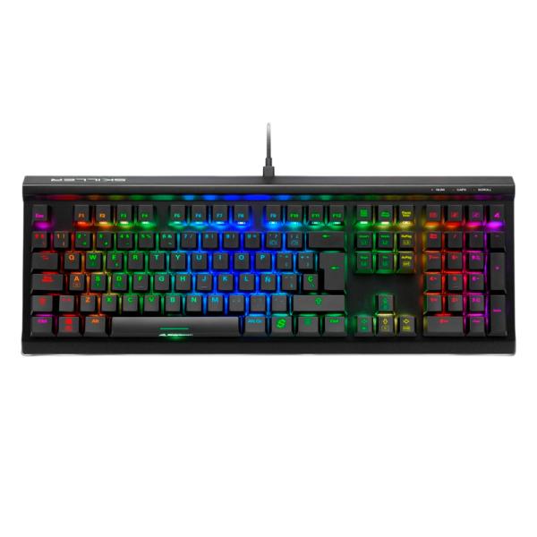 Teclado Sharkoon Skiller SGK60 Mecánico Completo Español RGB Switch Rojo