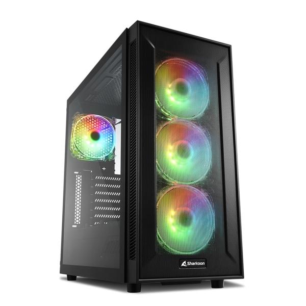 Gabinete para PC Sharkoon TG6M Mid Tower ATX Vidrio Templado 4 Ventiladores RGB Negro