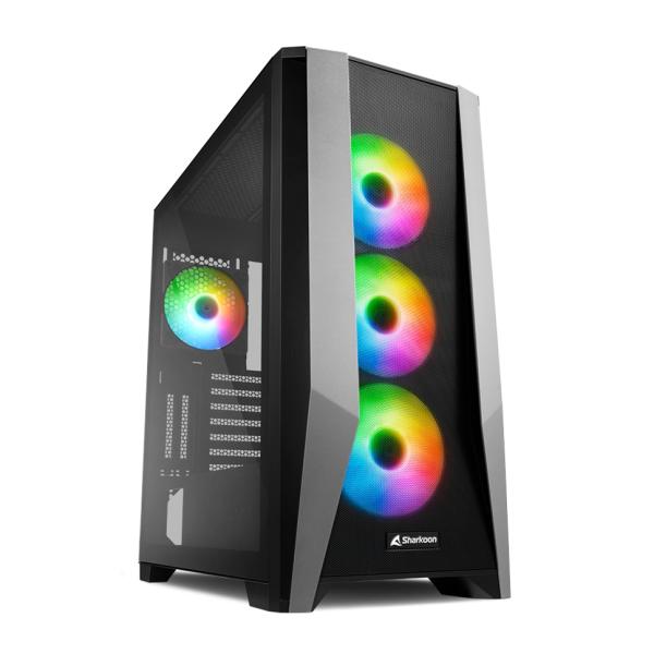 CASE GAMING RGB SHARKOON TG7M  MID TOWER VENTILADORES 4 DE 120MM CON VIDRIO LATERAL Y MALLA FRONTAL 4044951035069
