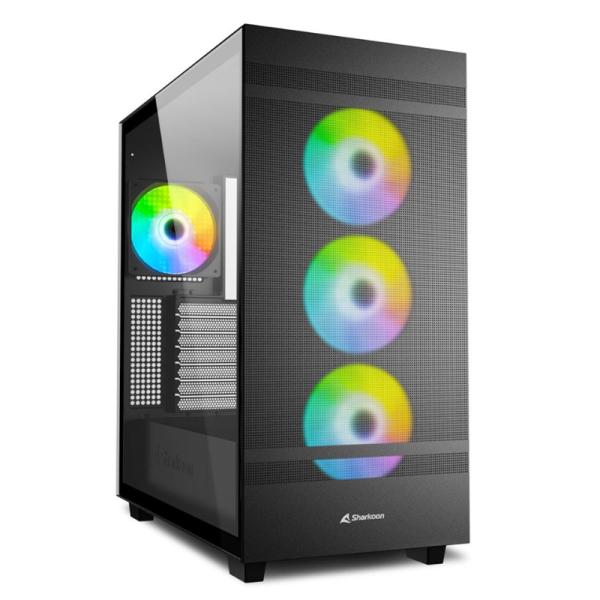 Gabinete para PC Sharkoon Rebel C50 Mid Tower ATX Vidrio Templado 4 Ventiladores RGB Negro
