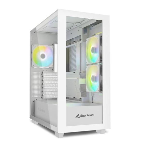 Gabinete para PC Sharkoon Rebel C60 Mid Tower ATX Vidrio Templado 4 Ventiladores RGB Blanco