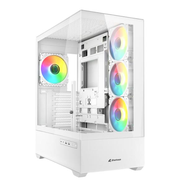 Gabinete para PC Sharkoon AK6 Mid Tower ATX Vidrio Templado 4 Ventiladores Blanco