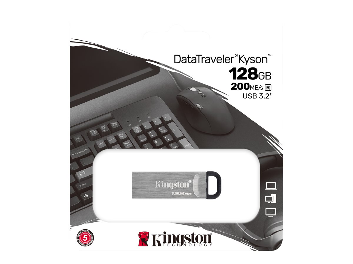 Kingston DataTraveler Kyson - Unidad flash USB - 128 GB - USB 3.2 Gen 1