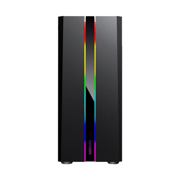 Gabinete para PC Eagle Warrior Tlaloc L400 Mid Tower ATX Vidrio Templado 1 Ventilador RGB Negro