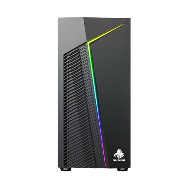 Gabinete para PC Eagle Warrior H410 Micro-ATX Vidrio Templado sin Ventiladores Negro