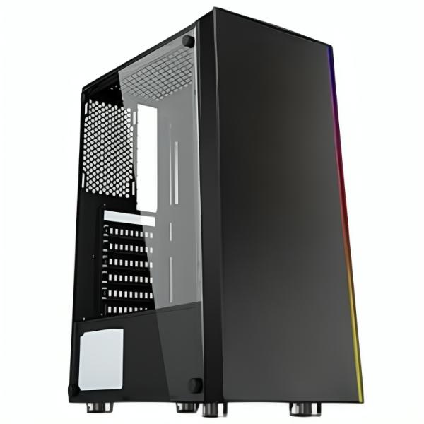 Gabinete para PC Eagle Warrior CG11Q3RA001C Mid Tower ATX Vidrio Templado 1 Ventilador RGB Negro