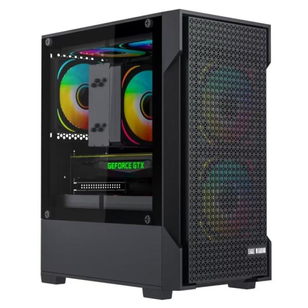 Gabinete para PC Eagle Warrior CG08J2RA001C Mini Tower Micro-ATX Vidrio Templado sin Ventiladores