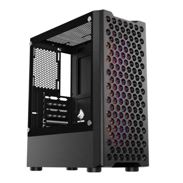 Gabinete para PC Eagle Warrior CG06Z5RA002C Mid Tower ATX Vidrio Templado 3 Ventiladores ARGB Negro