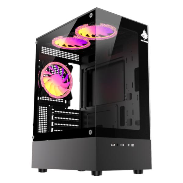 Gabinete para PC Eagle Warrior CG70AHRA002C Mini Tower Micro-ATX Vidrio Templado 3 Ventiladores ARGB