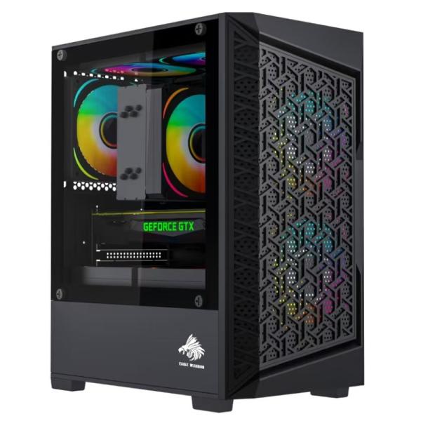 Gabinete para PC Eagle Warrior CG09J2RA001C Mini Tower Micro-ATX Vidrio Templado sin Ventiladores
