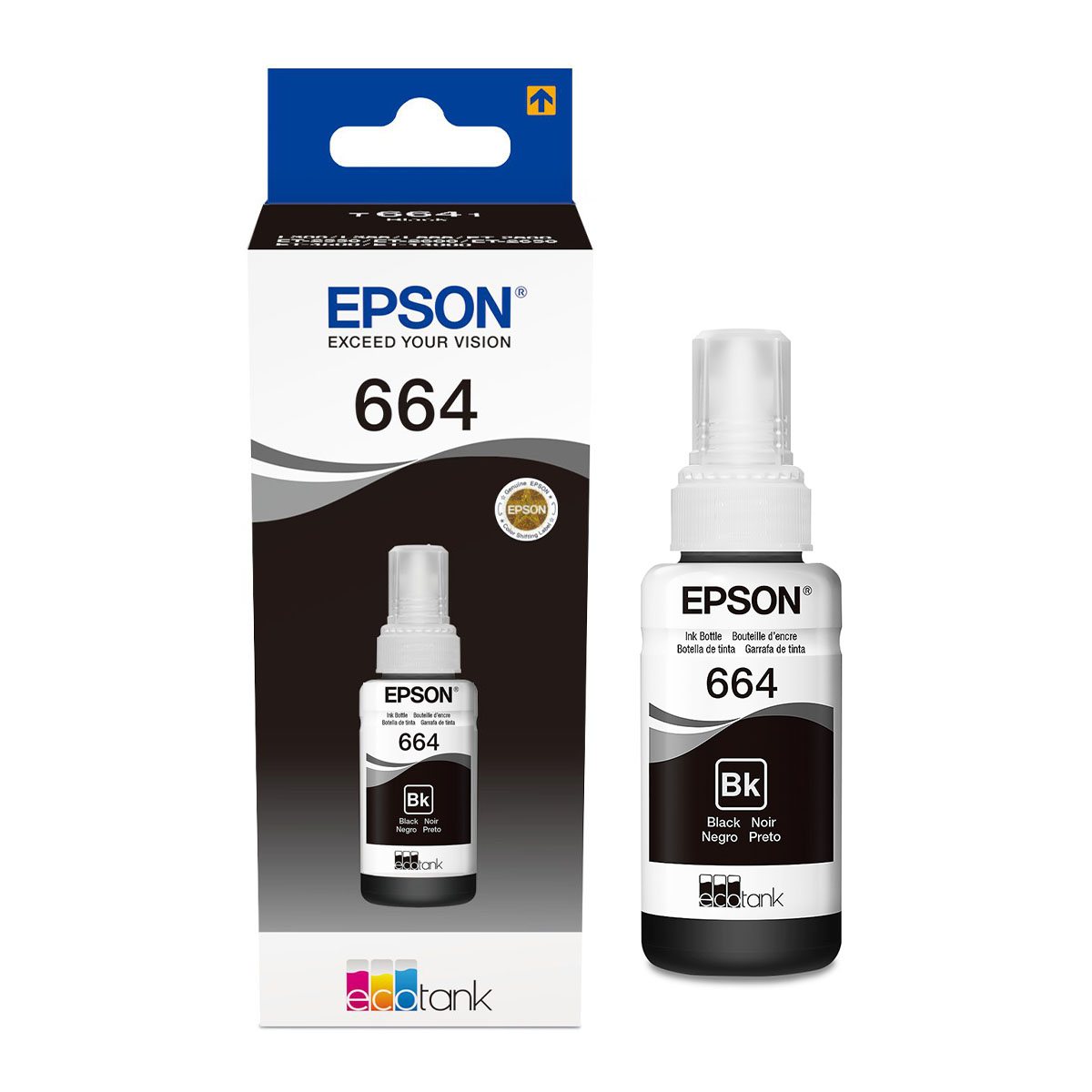 Botella de Tinta Epson T664120-AL Negro 70ml