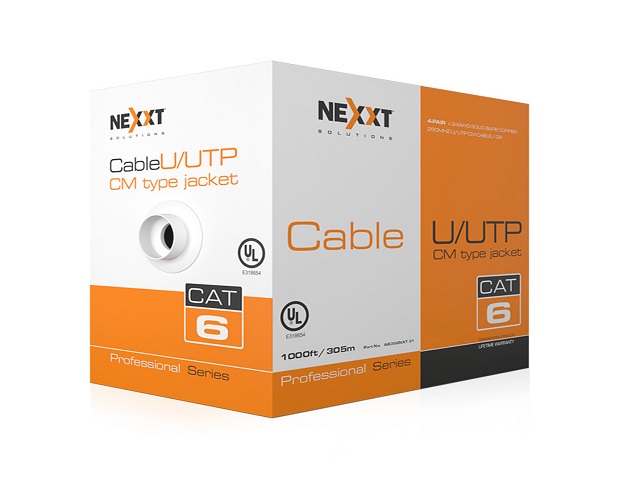 Cable de Red Nexxt Professional Cat6 UTP 305m 24AWG Gris