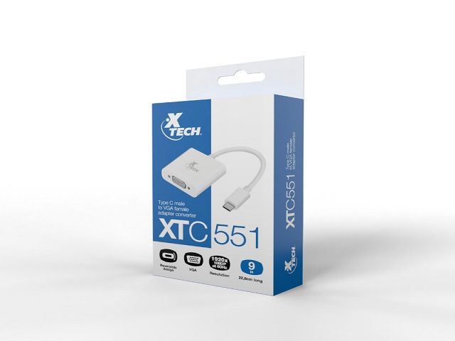 Cable AV Xtech XTC-551 Adaptador USB-C a VGA