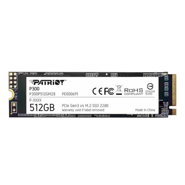 SSD Patriot P300 512 GB M.2 2280 NVME PCIE Gen3 1700MB/s