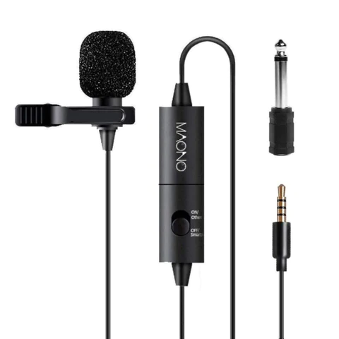 Micrófono Maono AU-100 Lavalier Condensador Omnidireccional 3.5mm