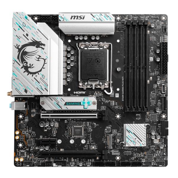 TARJETA MADRE MSI B760M GAMING PLUS WIFI LGA1700 MATX DDR5 911-7D99-032 NEGRO / BLANCO