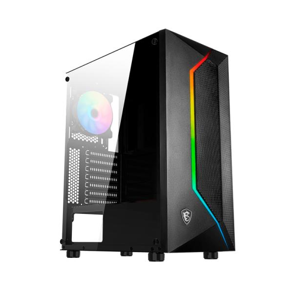 Gabinete para PC MSI MAG Vampiric 100R Mid Tower Vidrio Templado 2 Ventiladores RGB Negro