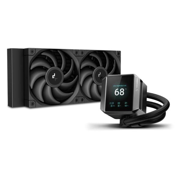 Enfriador Líquido DeepCool Mystique 240 240mm 2x120mm Pantalla LCD ARGB Negro