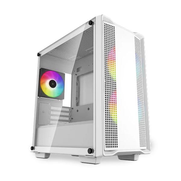 Gabinete para PC DeepCool CC360 Mini Tower Vidrio Templado 3 Ventiladores ARGB Blanco