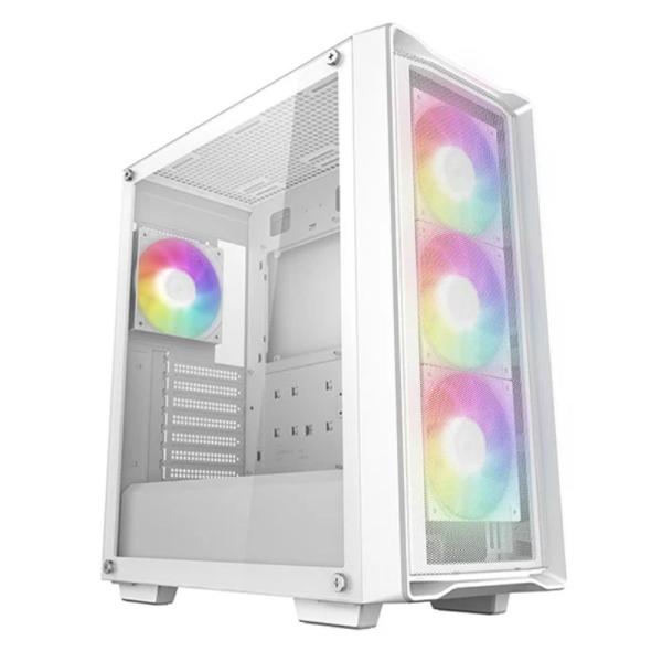 Gabinete para PC DeepCool CC560 Mesh V2 Mid Tower Vidrio Templado 4 Ventiladores ARGB Blanco