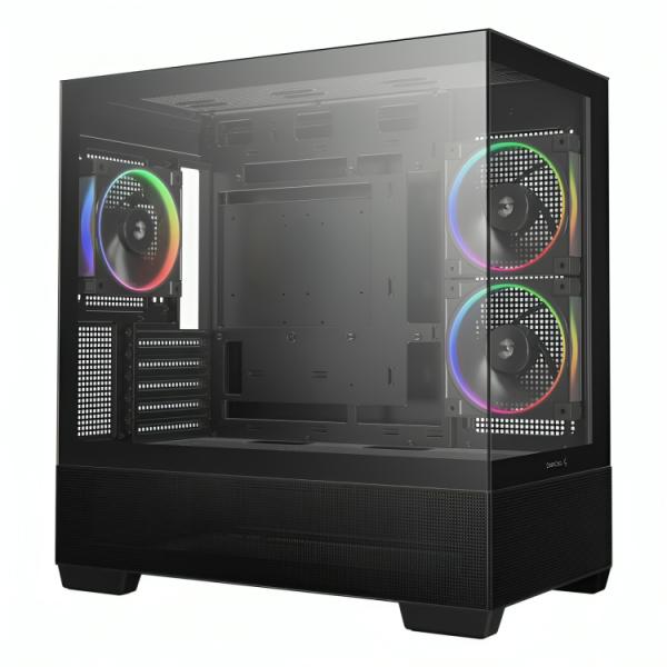 Gabinete para PC DeepCool CG380 3F Mid Tower Vidrio Templado 3 Ventiladores ARGB Negro