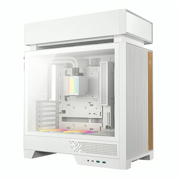 Gabinete para PC DeepCool CL6600 Mid Tower Vidrio Templado ARGB Blanco