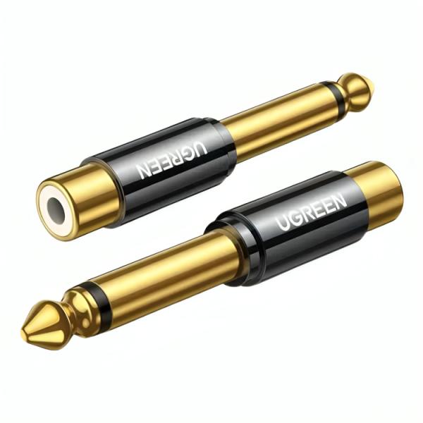 Cable AV UGREEN AV169 Adaptador 6.35mm Macho a RCA Hembra