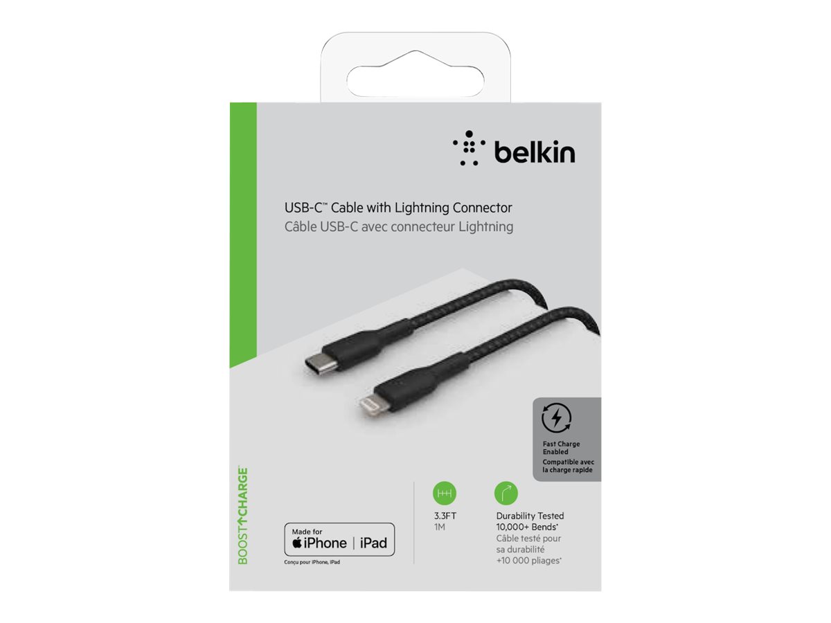 Cable Belkin BoostCharge USB-C a Lightning 18 W 1 M Negro