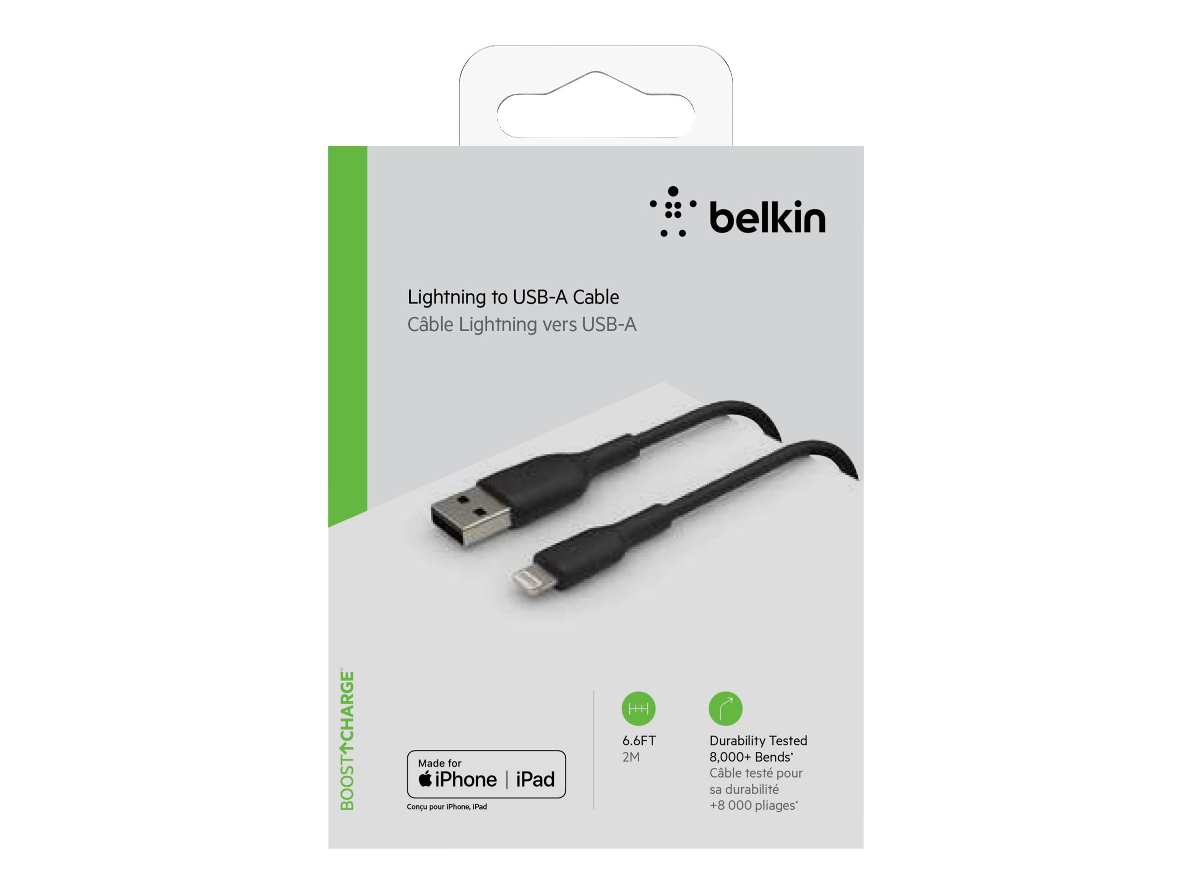 Cable Belkin BoostCharge Lightning a USB-A 2 M Negro
