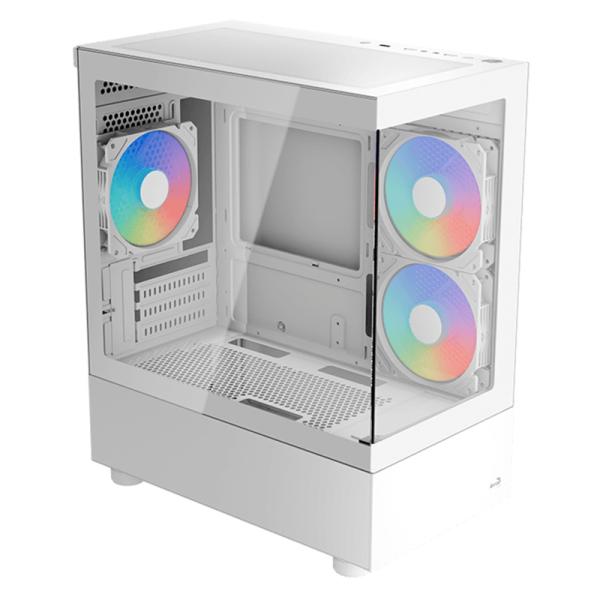 Gabinete para PC AeroCool Viewport Mini-G-WT-V2 Mini Tower Vidrio Templado 3 Ventiladores Blanco