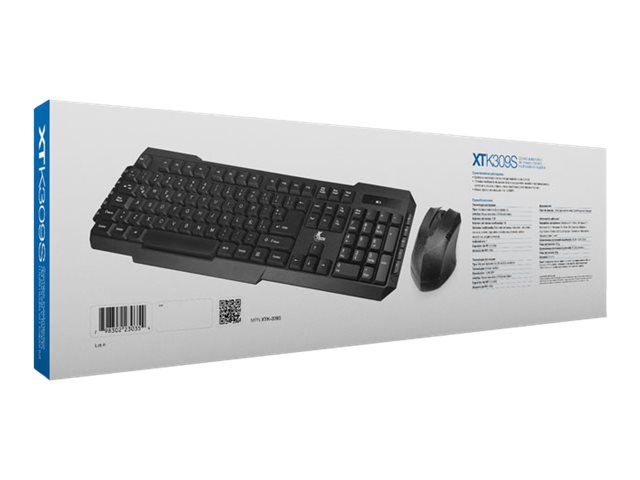 Combo Teclado y Mouse Xtech XTK-309S Inalámbrico 2.4GHz Español Negro