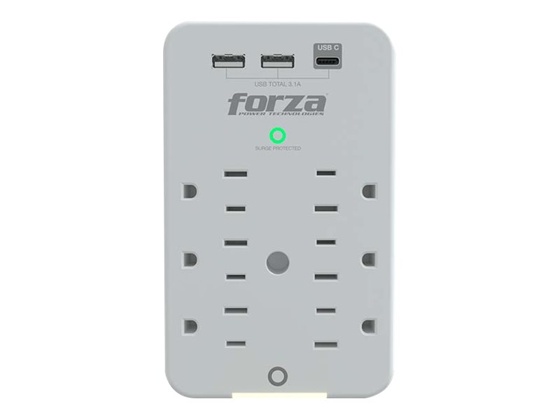 Protector de Voltaje Forza FWT-631USBC 6 Tomas 1875 W 125 V