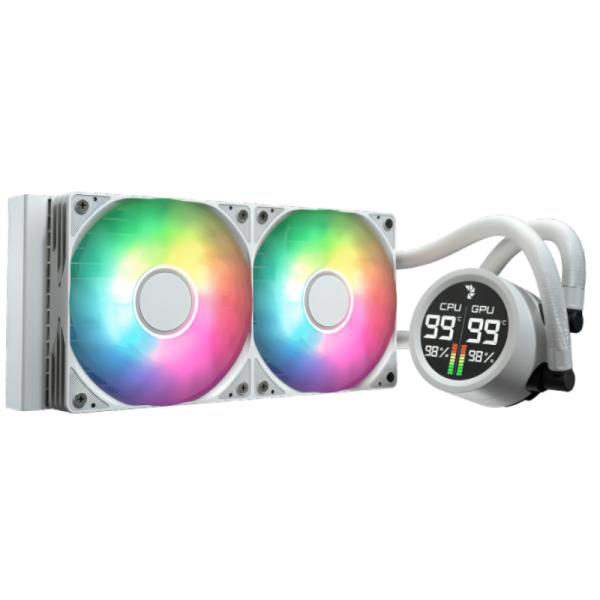 Enfriador Líquido AeroCool Abyss L240R Digi 240mm 2x120mm ARGB Blanco