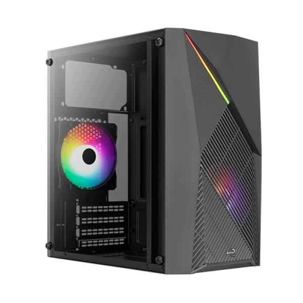 Gabinete para PC AeroCool Raider Mini-G-BK-V2 Vidrio Templado 2 Ventiladores RGB Negro