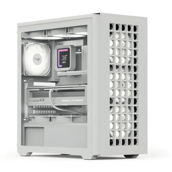 Gabinete para PC AeroCool D502A V1 Mini Tower Vidrio Templado 4 Ventiladores RGB Blanco