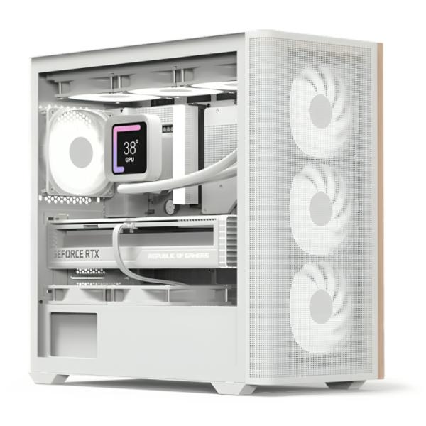 Gabinete para PC AeroCool D301A V2 Mini Tower Vidrio Templado 4 Ventiladores RGB Blanco